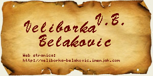 Veliborka Belaković vizit kartica